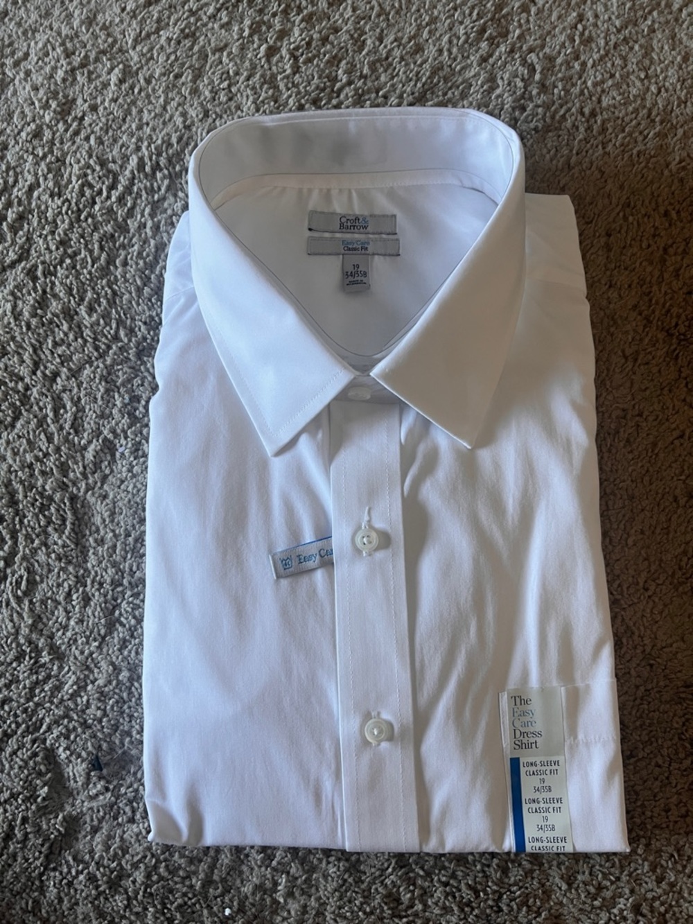croft & barrow White Long-Sleeve Dress Shirt